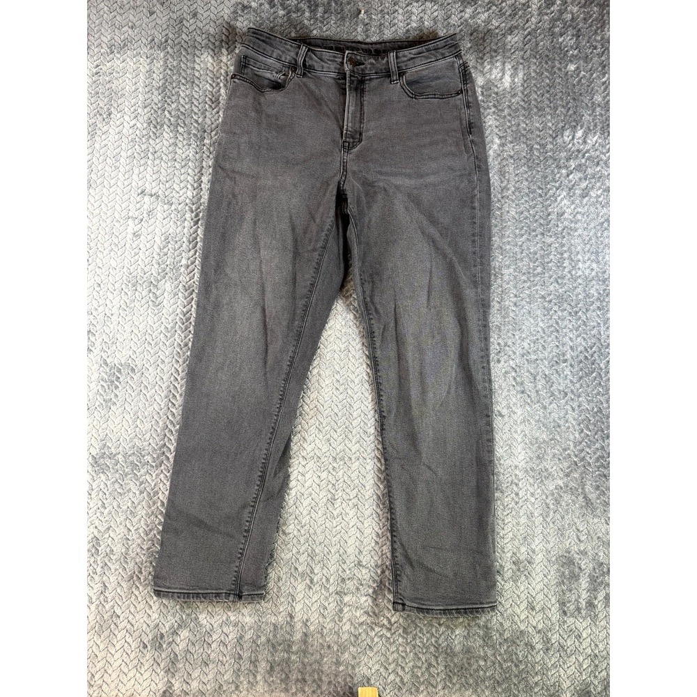 American Eagle Outfitters Stretch Jeans Womens 8 Gray Straight Regular Fit Denim